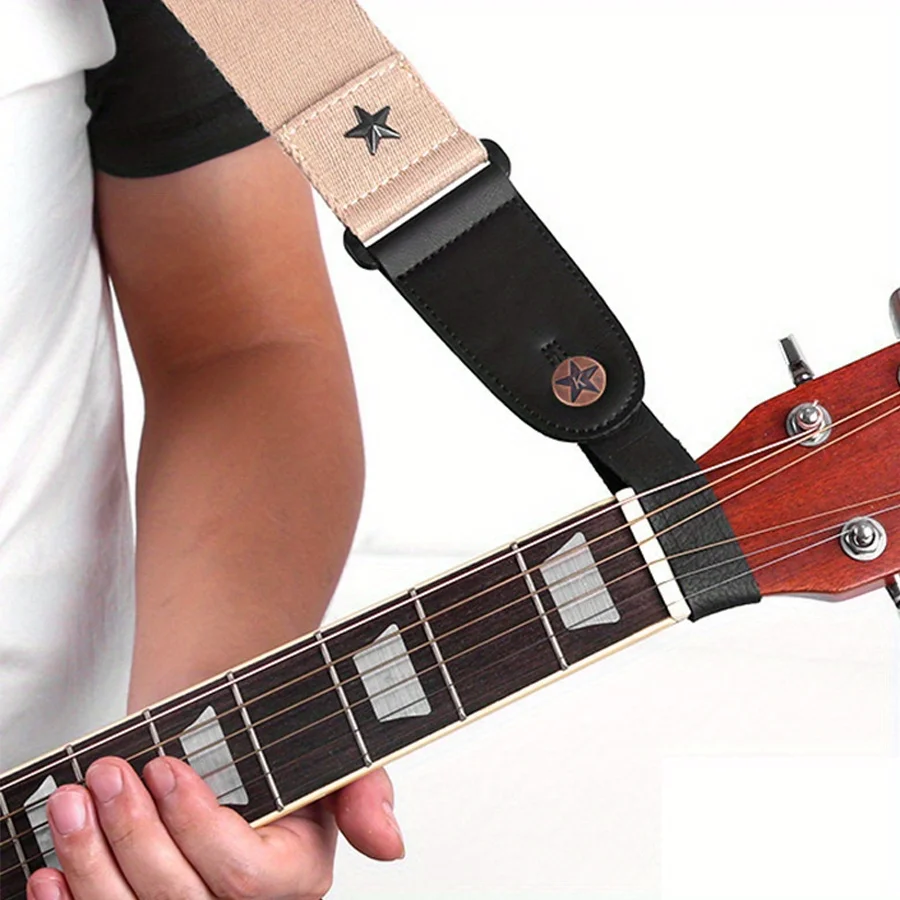 8inch Black/Brown Guitar Strap - Neck Strap Headstock Strap for Guitar & Ukulele Guitar Enthusiast Beginner Supplies JXB