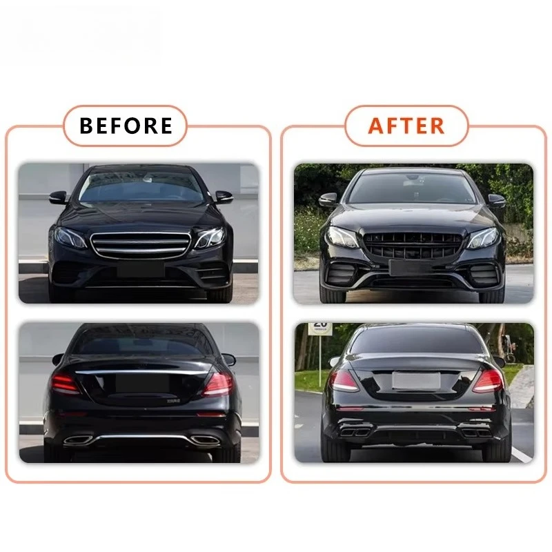 For 2017-2020  E Class W213 Sport Upgrade E63 A-MG Bodykit Front Bumper Grille Diffuser Exhaust Tip Option Hood Fender