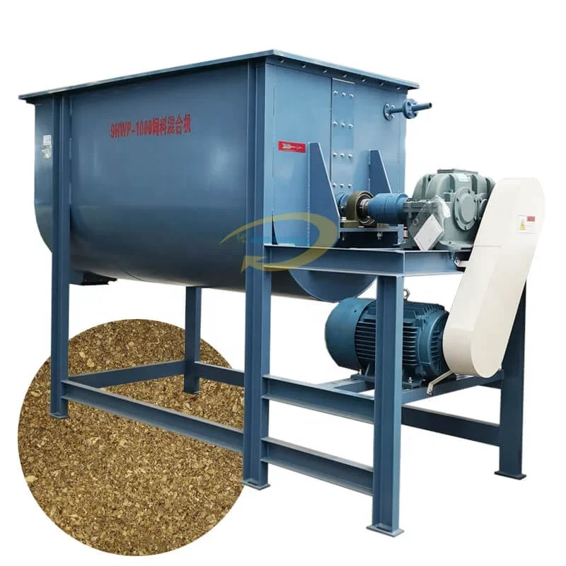 Horizontal mixer breeding equipment multifunctional household small cattle sheep forage dry powder feed mixer mixing machine