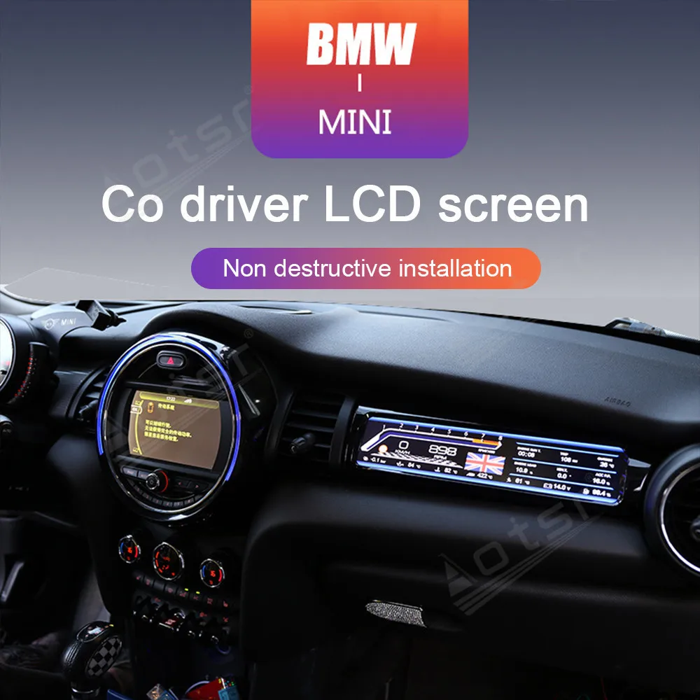 Android For BMW Mini Copper F55 F56 F57 2015-2020 Car Dashboard Co-pilot Instrument Multimedia Passenger Entertainment HD Screen