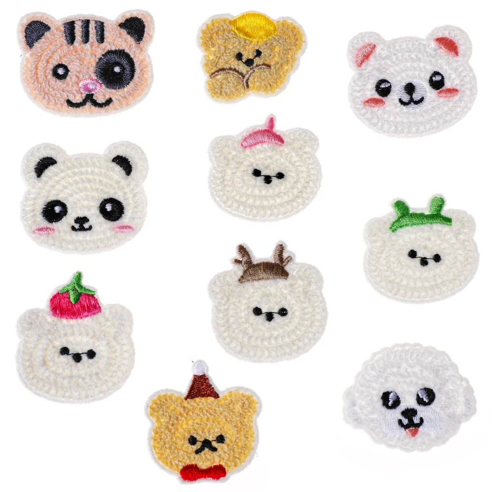 1 piece Cartoon Cute Bear Dog Panda Patches For Kids Clothing Bags Shoes Decoration Embroidery Badge Sewing DIY Appliques