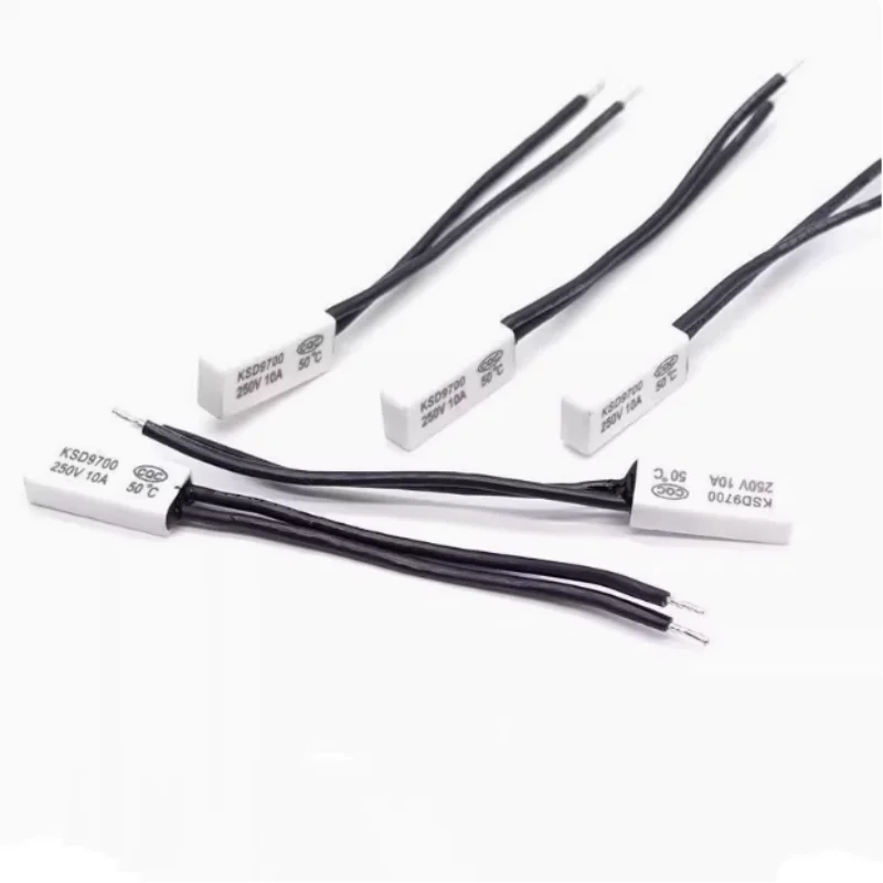 5 Pieces Normal Close Bimetal Thermal Thermostat KSD9700 Switch 55/60/65/70/75/80C Celsius 250V 5A