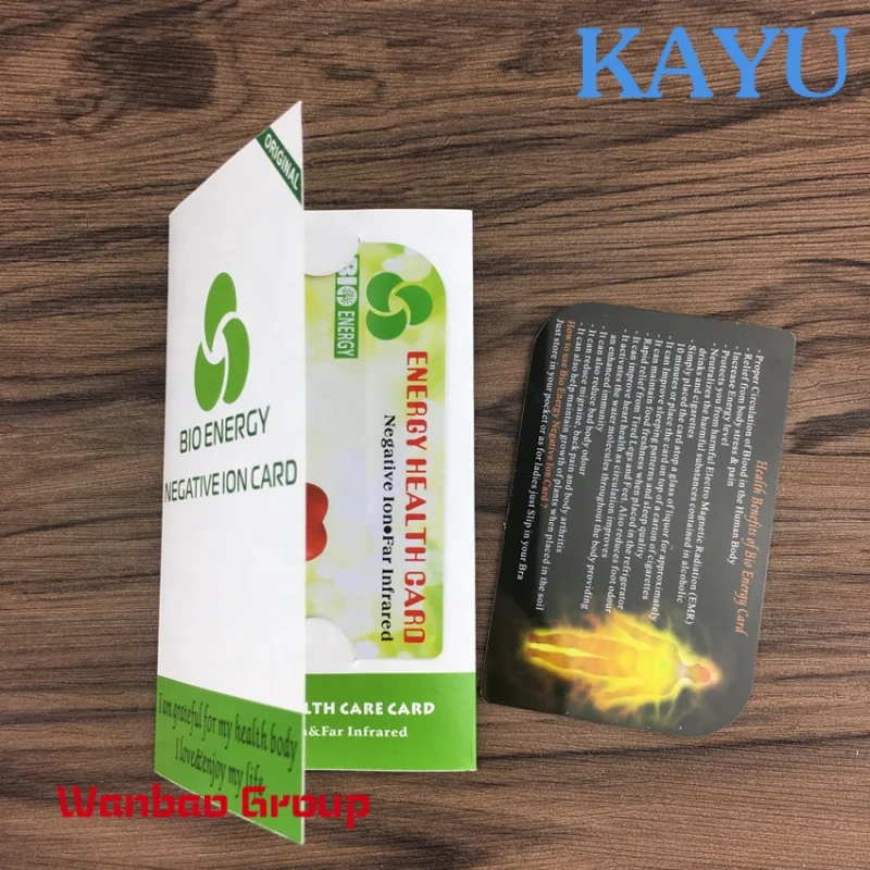 

Custom Customized bio energy card negative ion 3000ions healthcare product bio scalar energy card quantum with manual and bag