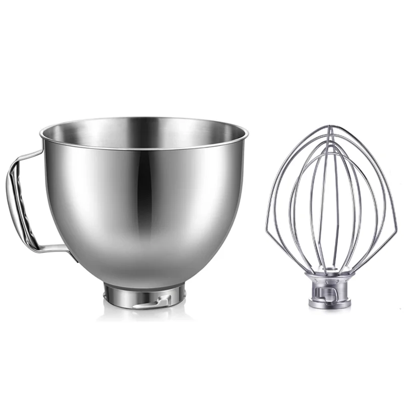 A74G-Stainless Steel Bowl Eggbeater for KitchenAid 4.5-5Quart Tilt Head Stand Mixer for KitchenAid Mixer Bowl Dishwasher Safe