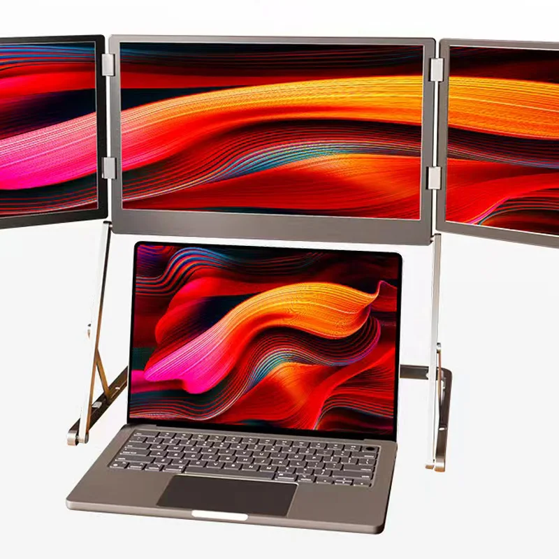Quad Laptop  100% SRGB 16 Inch IPS Panel Portable Triple Screen Extender With One Cable Connection Screen Extensions