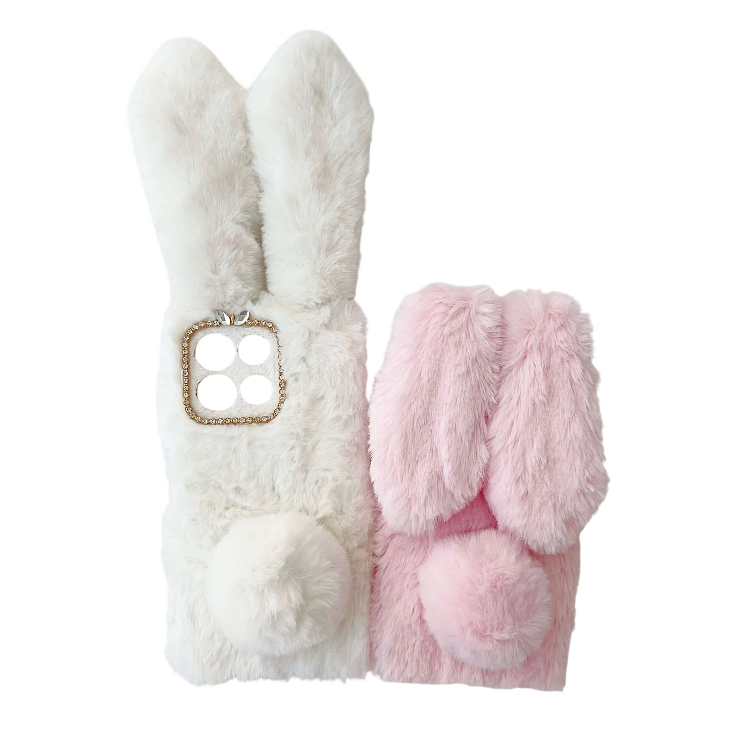 

3D плюшевый пушистый мультяшный чехол с кроликом для Motorola Moto G86 Power 5G, держатель для телефона, милая игрушка в подарок, теплый меховой защитный чехол