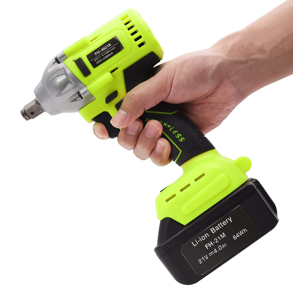 20V Rechargeable Brushless Cordless Electric Impact Wrench OEM 28mm Sleeves Wireless Wrench with Highly 300N.m Torque