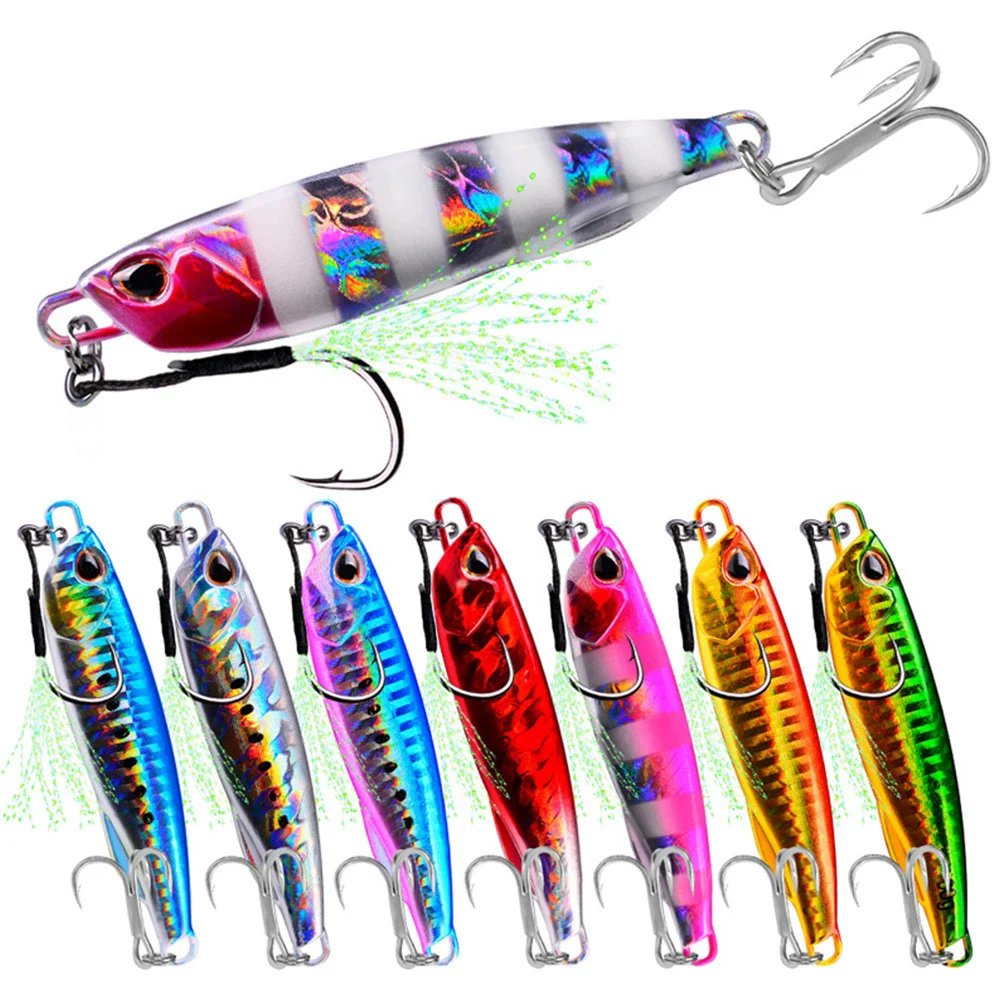 

1pcs Metal Fishing Bait 10g-60g Spoon Sea Bass Lead Jig Fish Lure 13 Color Artificial Lifelike Jigging Lure Bass Hook LF103