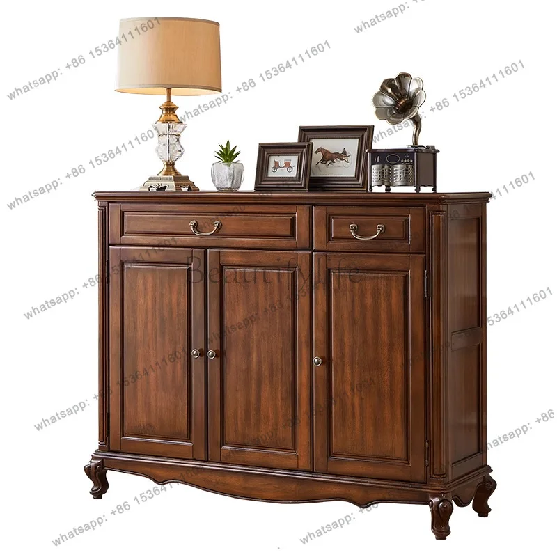 American all solid wood shoe cabinet three doors entrance four doors living room cabinet AL235