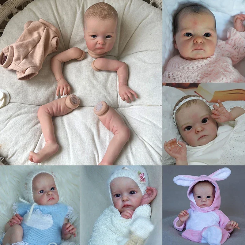 

16 Inches Reborn Doll DIY Kit Tink Vinyl Already Painted Unfinished Doll painting hair Contains cloth body