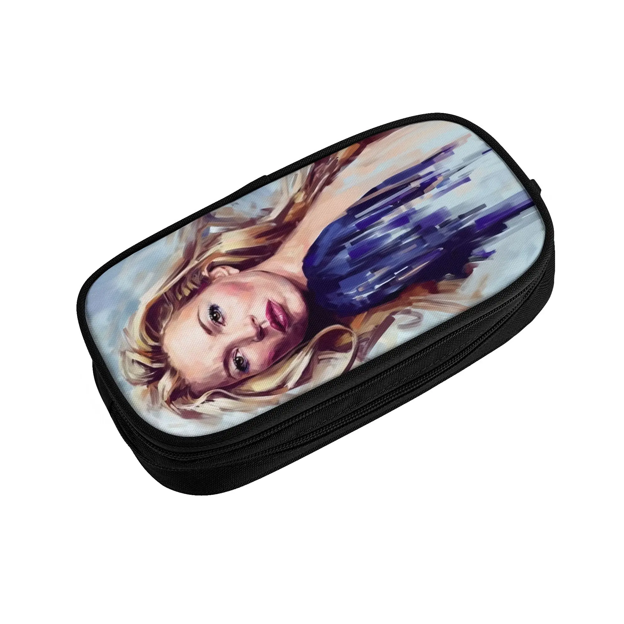 Kawaii English Model K-Kate M-Moss  Pencil Case for Boys Girls  Large Capacity Pen Bag Box School Supplies