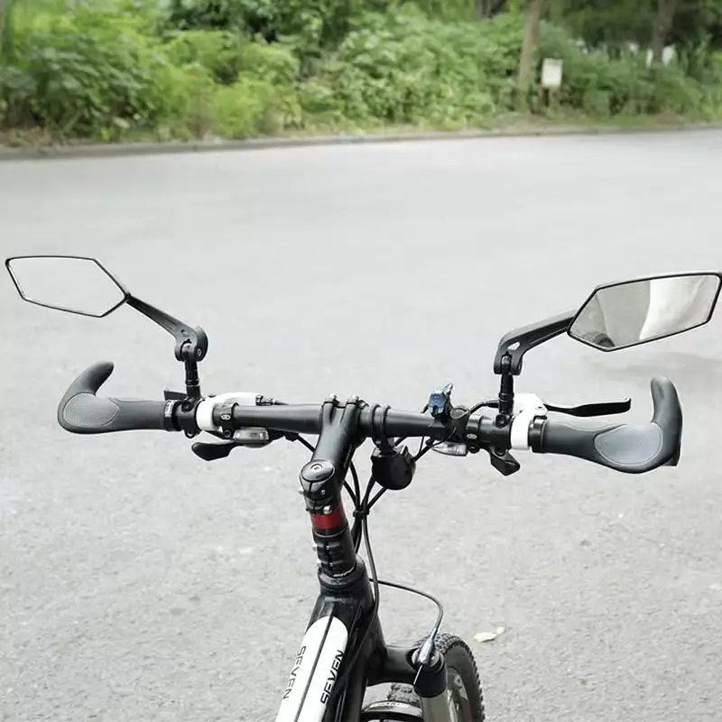 Bike Mirrors Pair 360° Rotatable Adjustable Wide Angle HD Anti-Glare Rearview Mirrors For Mountain Road Bicycle Handlebar
