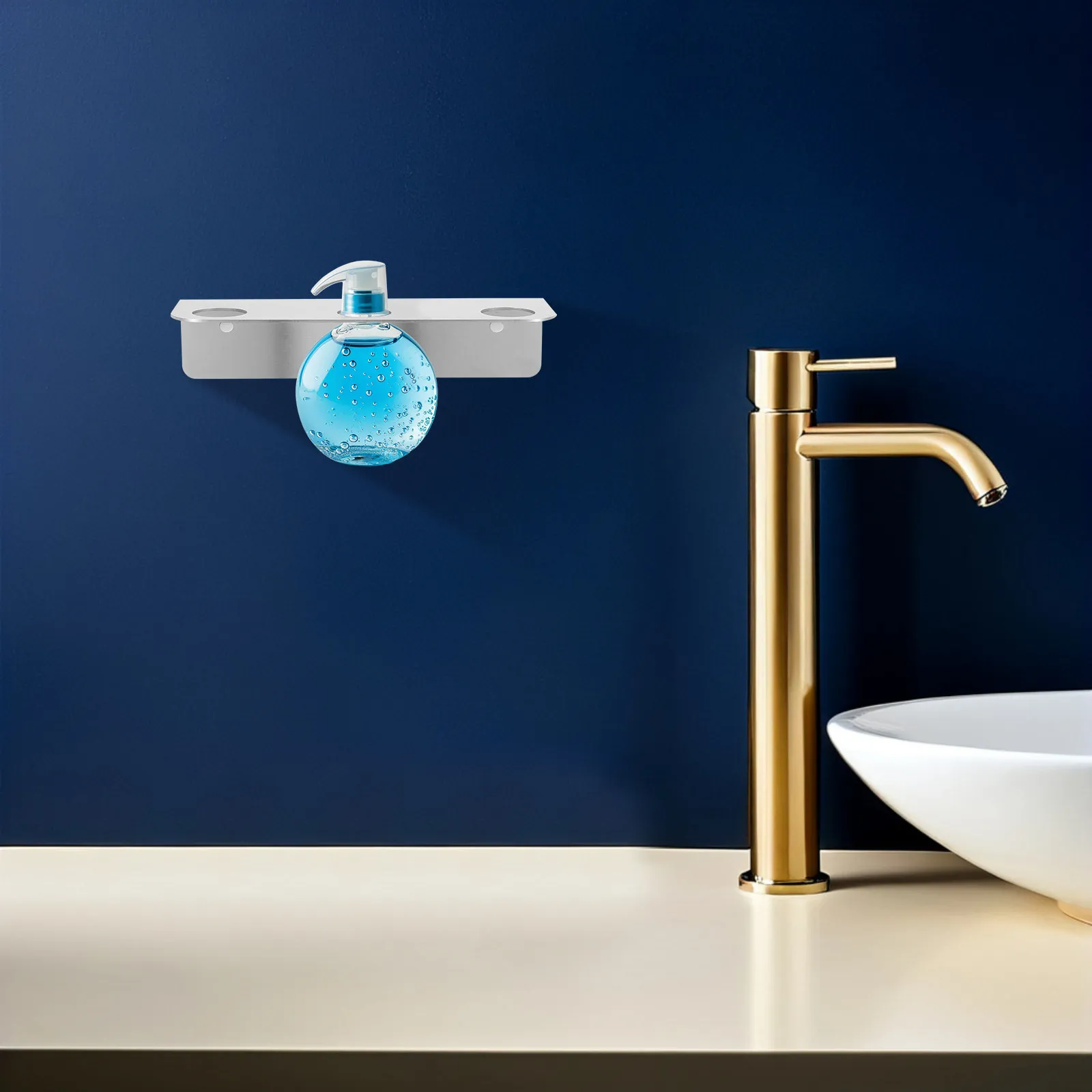 Stainless Steel Wall Soap Holder Bracket for Bathroom Shower Kitchen Office Laundry Room Liquid Soap Dispenser Bottle Storage No