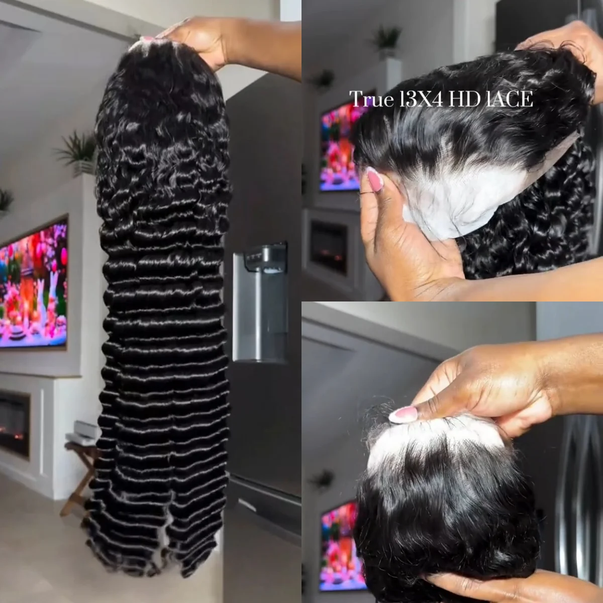 32 بوصة فضفاض موجة عميقة 13x4 360 HD كامل الدانتيل الجبهة 100% باروكة من شعر طبيعي البرازيلي 200 الكثافة موجة عميقة 5x5 الدانتيل إغلاق الباروكات