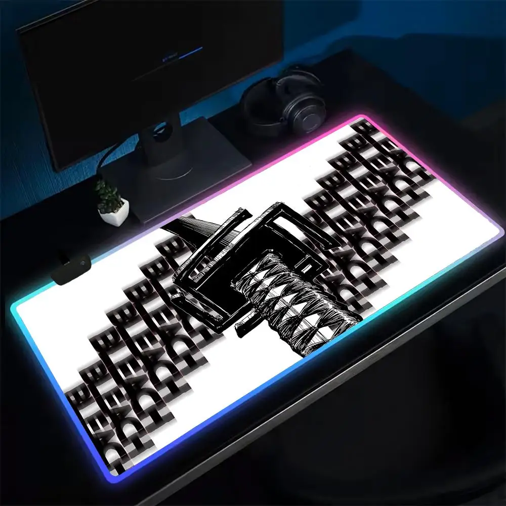 Cool B-Bleachs Anime Mouse Pad Anime Gaming Mouse Pad LED Table Pads Backlit Rubber Desktop XXL Mousepad RGB Desk Mats