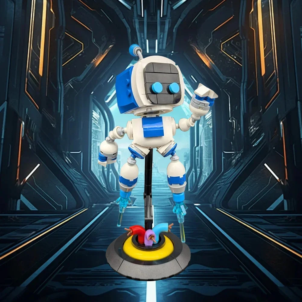 MOC Astro Bot Modell Bausteine Cosmic Adventure Spiel Figur Rettungs Schatzsuche Roboter Montage Ziegel Spielzeug DIY Idee Geschenk