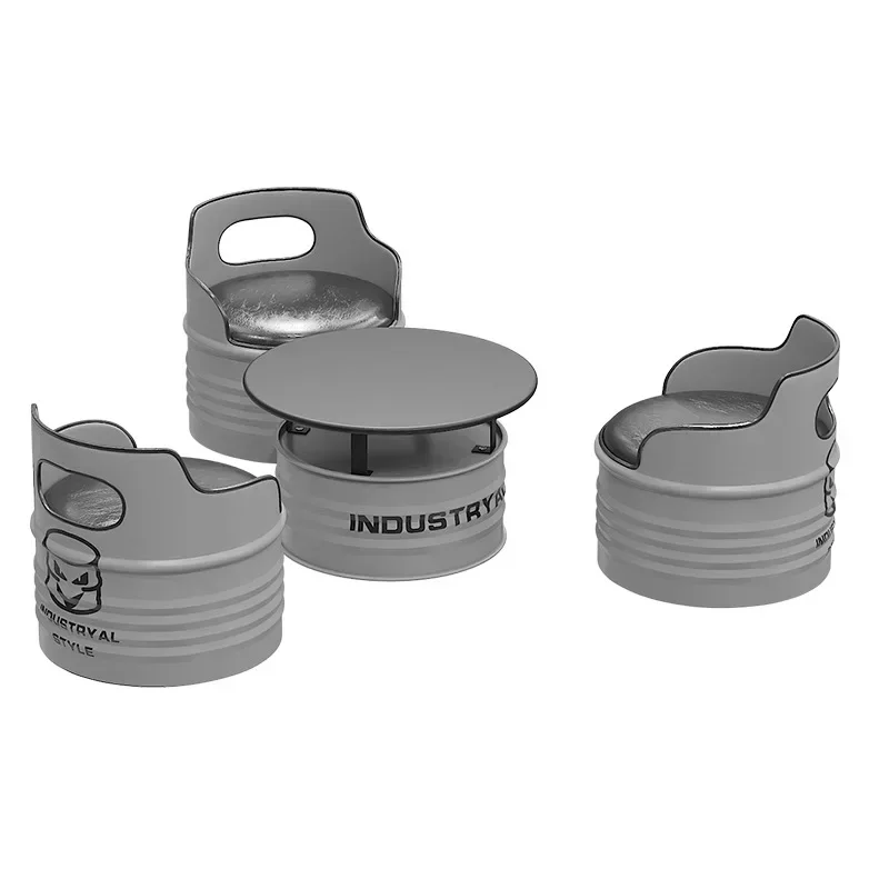 Cafe Bar Clear Bar Table and Chair Combination Tavern BBQ Milk Tea Shop Oil Barrel Booth
