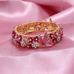 Retro Flower Bracelets For Women Alloy Bangles Butterfly Designs Chinese Fashion Bracelet Luxury Jewelry Women Girl's Gifts