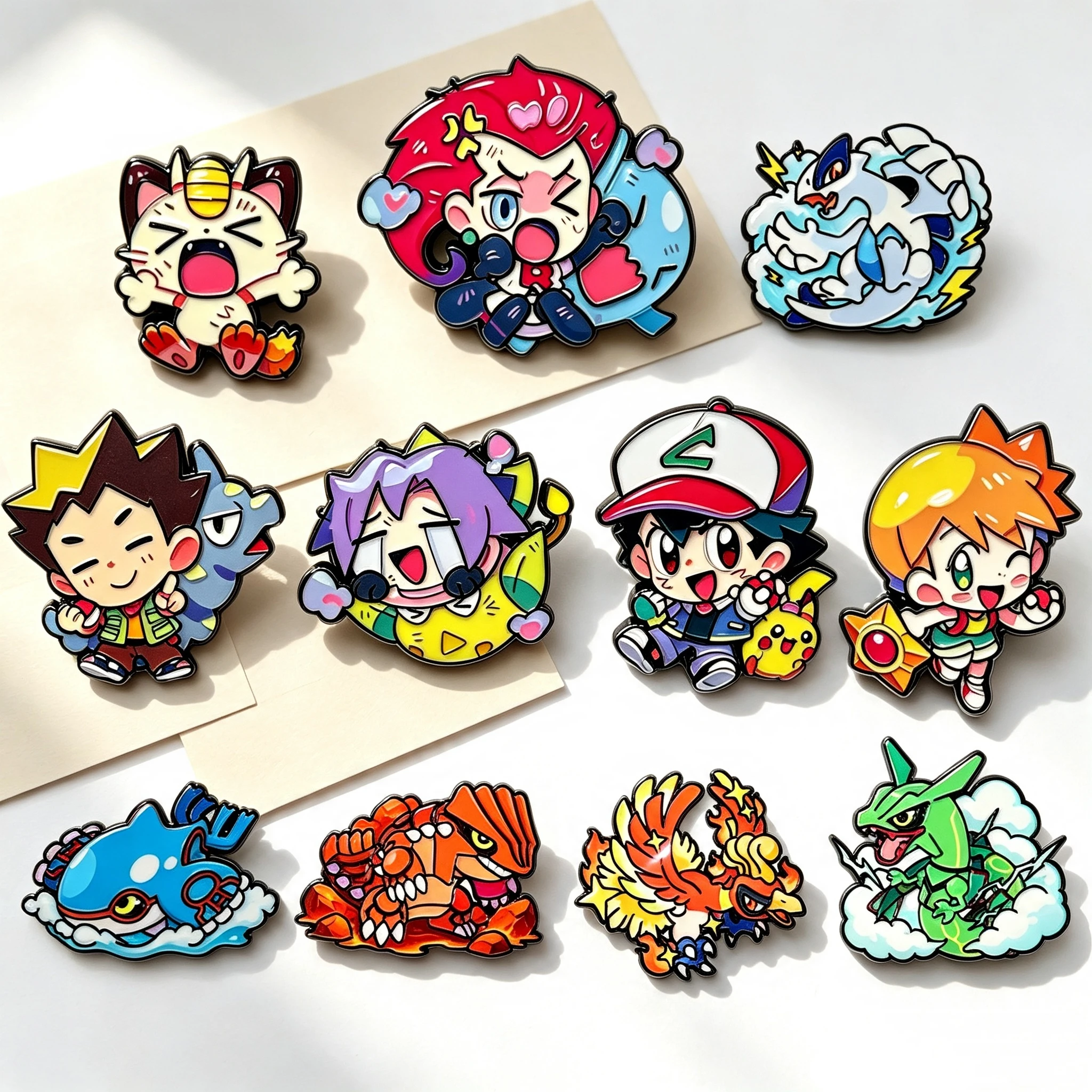 11Pcs Cute Chibi Cartoon Character Enamel Pins, Funny Metal Lapel Brooch Badge, Halloween Gift for Backpack Clothing Decor