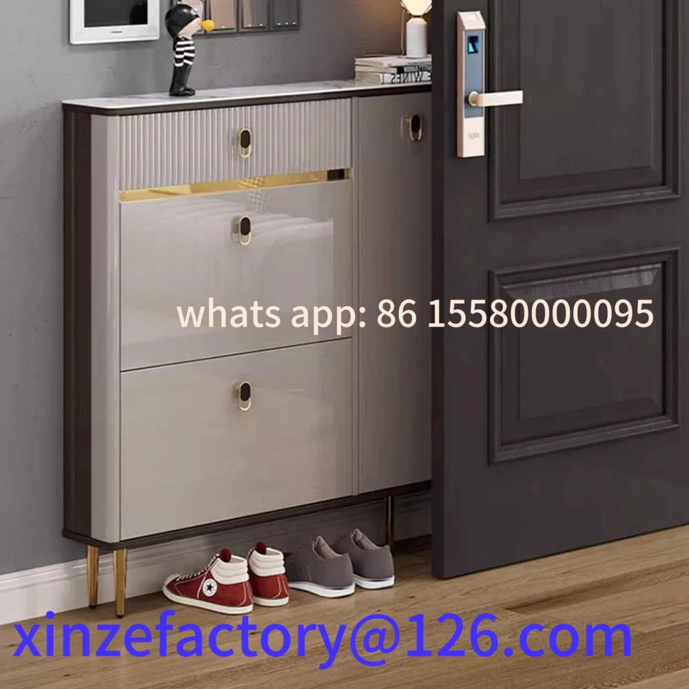 Scaffale per scarpe con cassetti bianchi personalizzabili, scarpiera a 3 strati, scarpiera stretta per risparmiare spazio, ingresso verticale