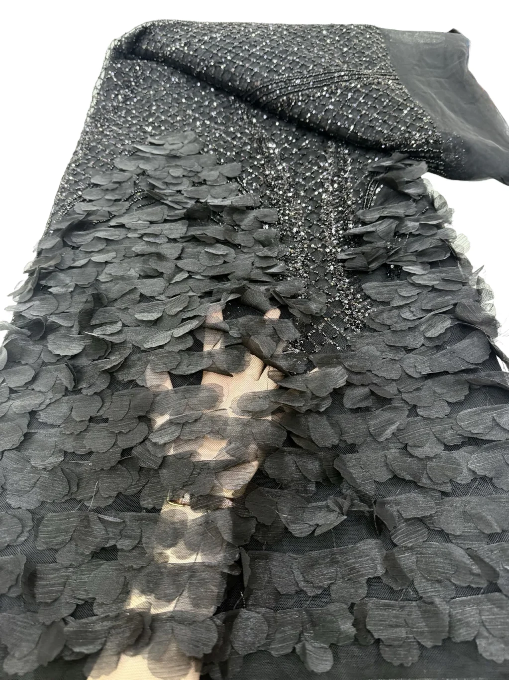 

Роскошные нигерийские кружевные ткани ручной работы с большим цветочным дизайном, африканские тюлевые сетчатые кружевные ткани, роскошные ткани для свадьбы, 5 ярдов, шитье