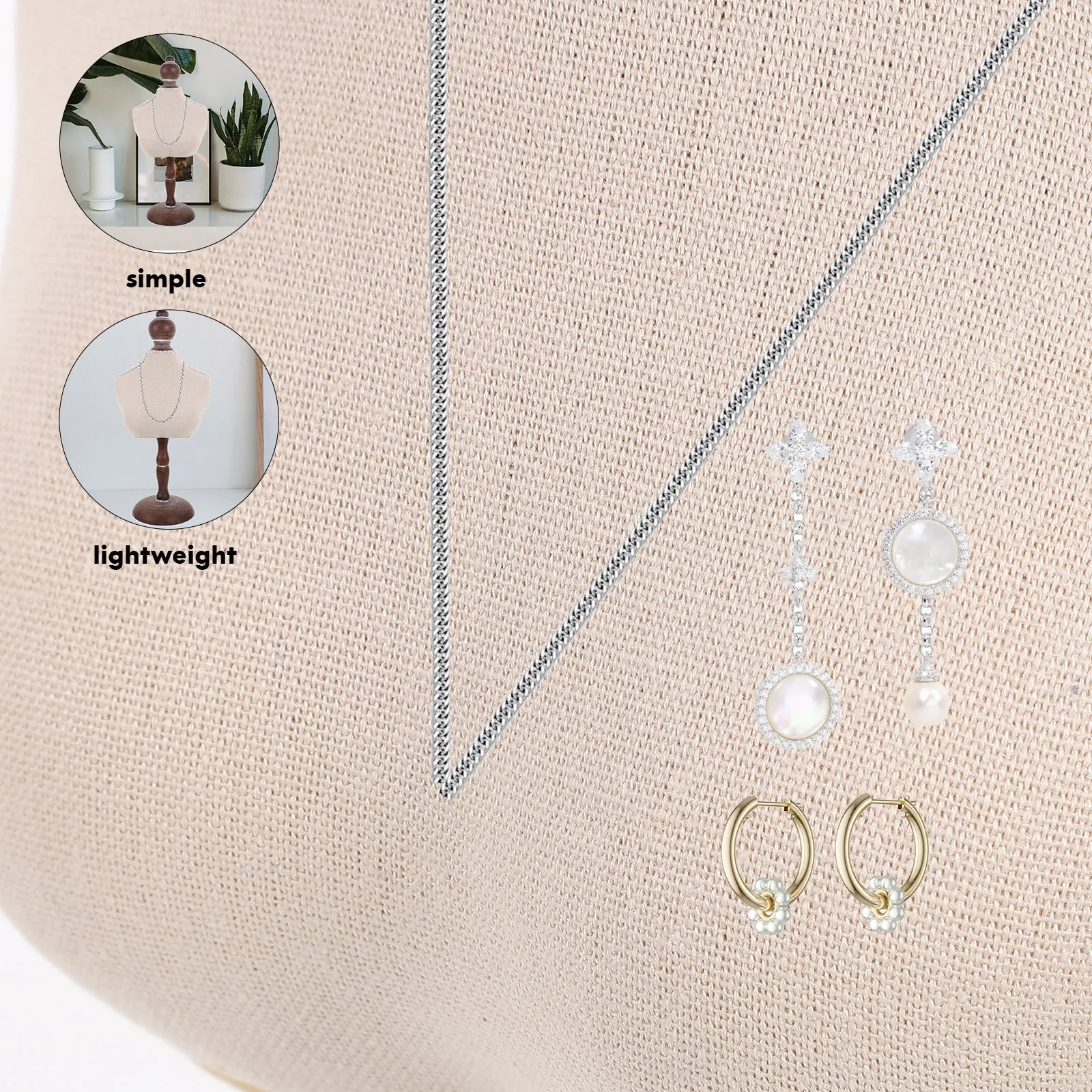 

Винтажная подставка для ожерелья, бюст для органайзера ювелирных изделий, колье, подвеска, держатель, цепочка, стойка, стабильный, прочный, элегантный декор для дома