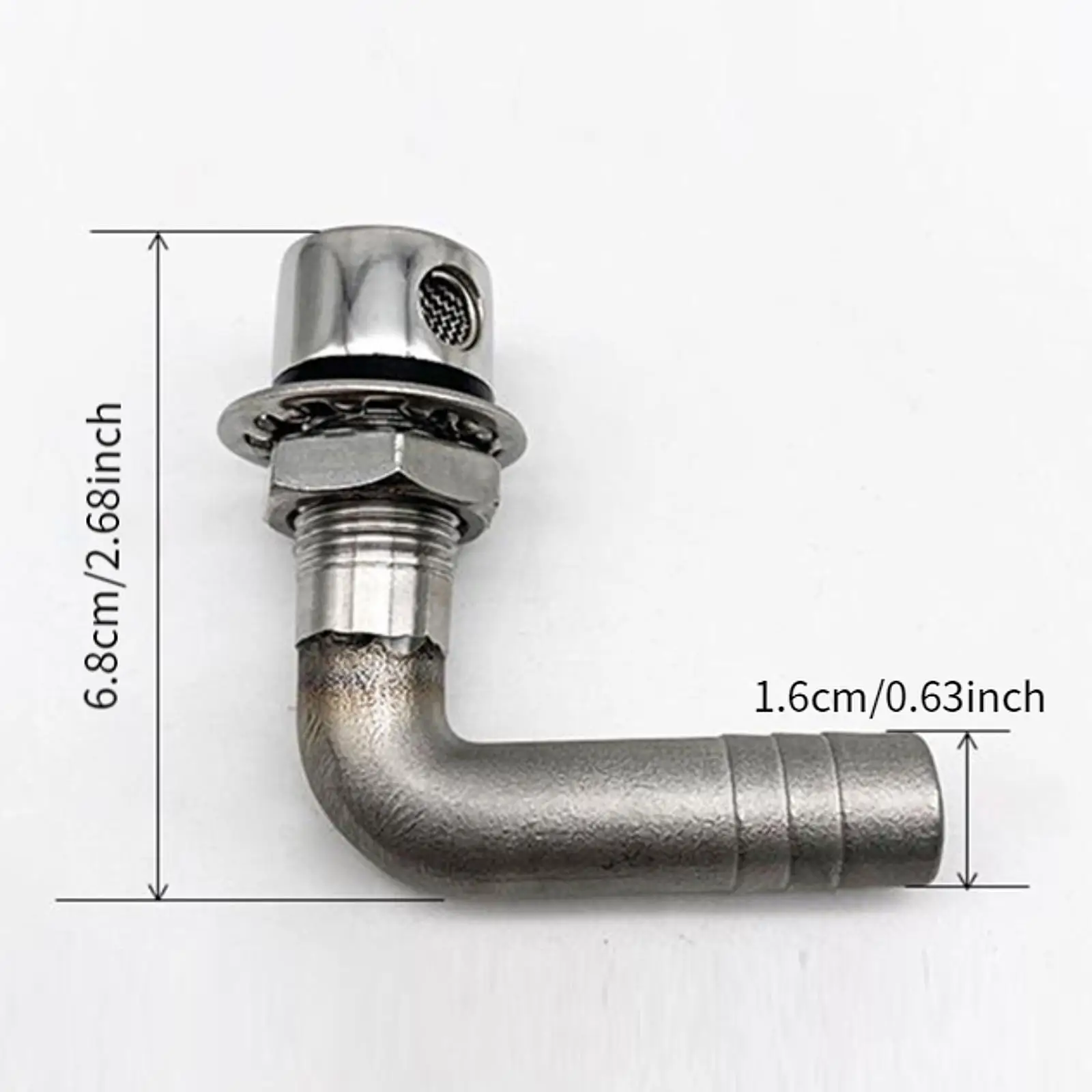 Ventilación del tanque de combustible del barco 90 °   Reemplazo de montaje empotrado de grado marino a través del casco para 5/8"