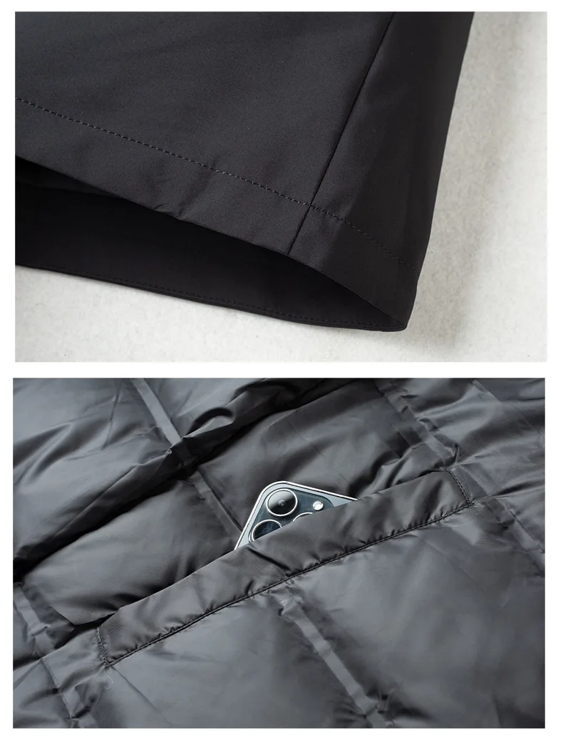 Men's Down Coats and Parkas Mid-length Winter Jackets Padded Puffer Jacket Man Down Jacket Thick Detachable Inner Padding HWY103