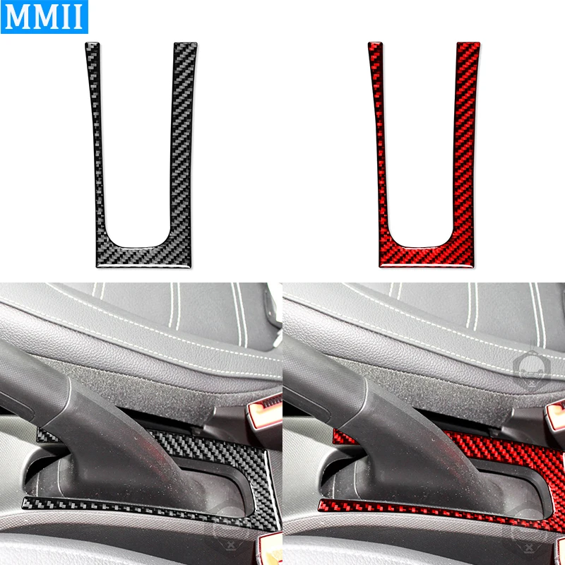 For Benz Smart 453 Fortwo 2016-2021 Real Carbon Fiber Handbrake Groove Pad Tank Grip Trim Cover Decoration Accessories Sticker