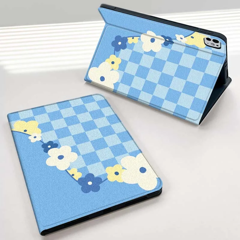 

Blue Checkered Art Pattern Case For iPad Air Mini 9.7 2 4 5 11 6th 7th gen 13 3 1 2 4 5 6 7 7.9 10.9 10.5 Inch Tablet