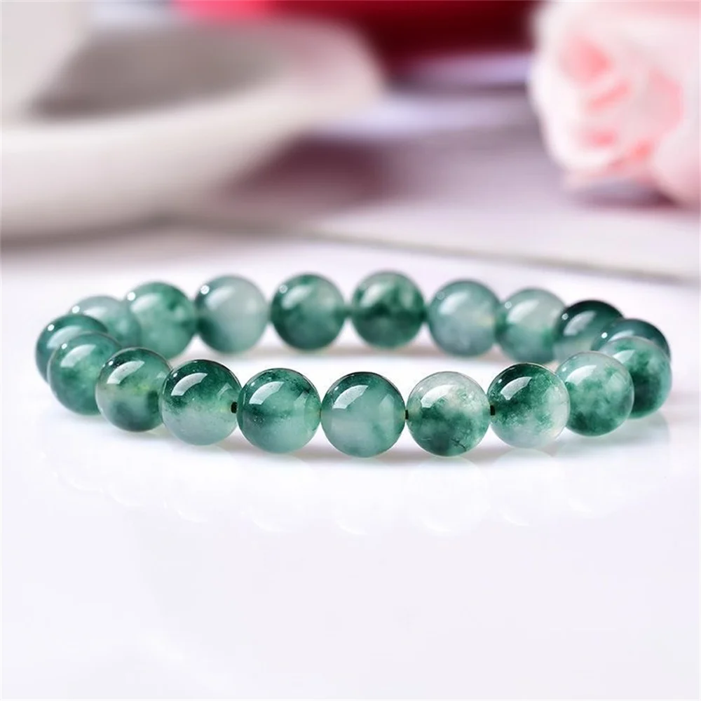 6-14mm Flower Green Jasper Round Bead Bracelet for Women in Charm Bracelets Elasticity Natural Stone Quartz Energy Cured Jewelry