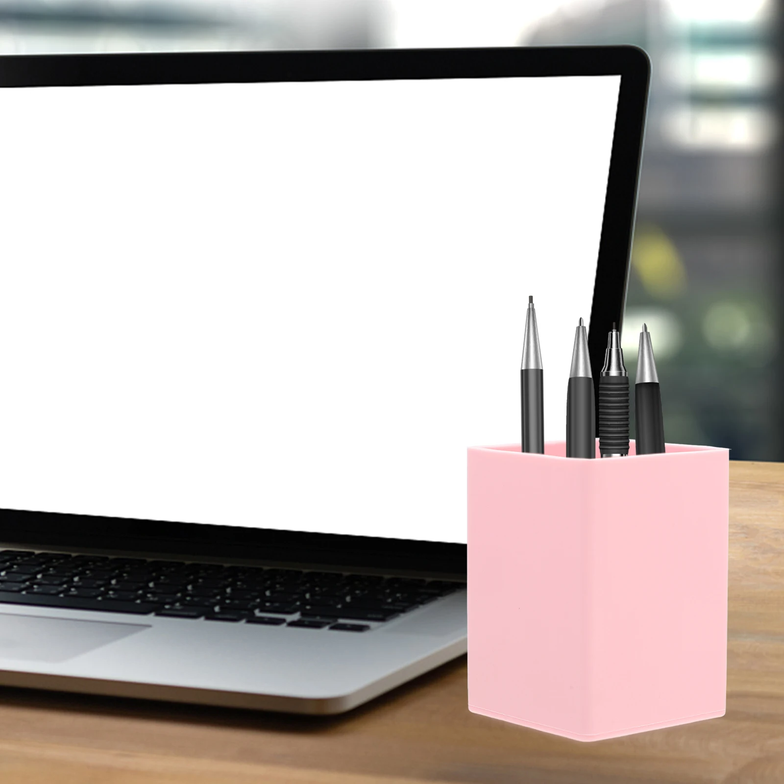 

Penholder Silicone Modern Organizer Silica Gel Geometric Cup Large Square Pencil