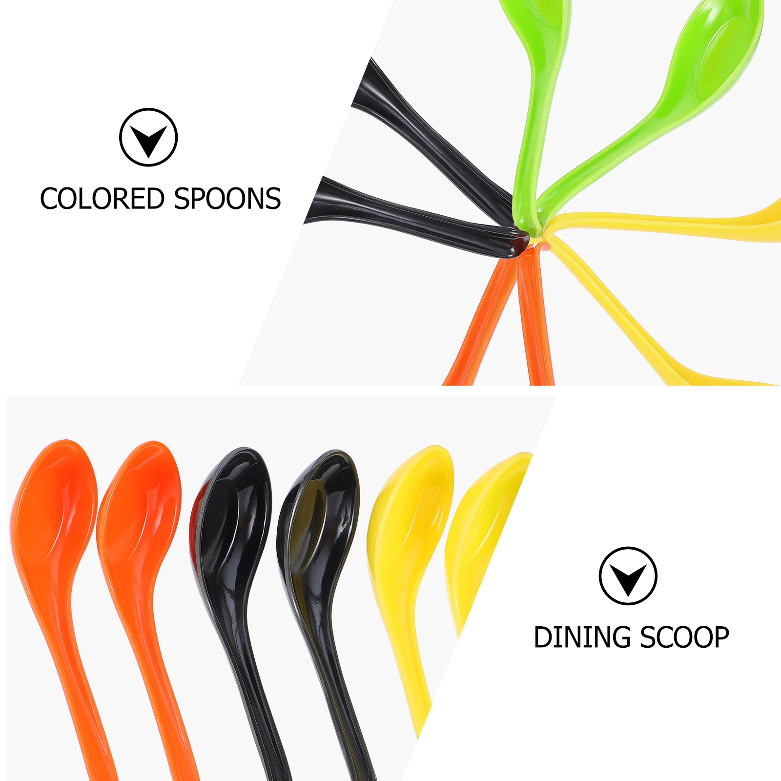 

8Pcs Coffee Spoons Colorful Melamine Round Head Creative Dessert Ice Cream Mixing Kitchen Spoons Dessert Spoon