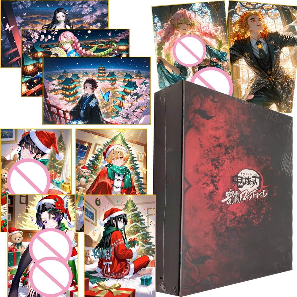 

Popular Anime Demon Slayer Collection Cards Christmas Theme Festival Celebration Colorful Characters Color Paper Cards Fun Gifts