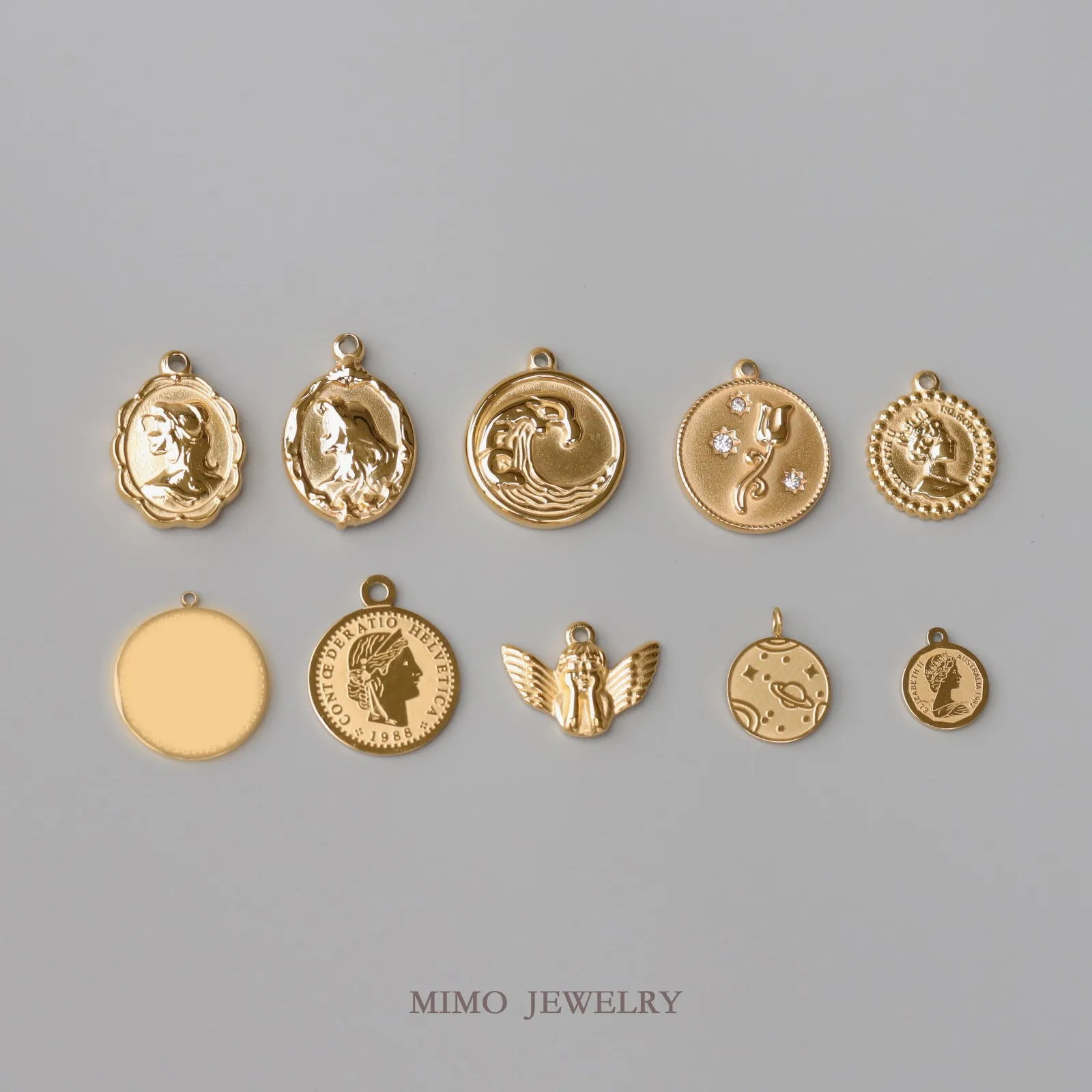 

Ретро овальный круглый портрет королевы принцессы круглые открытки подвески подвески поставки DIY ручные позолоченные аксессуары из нержавеющей стали