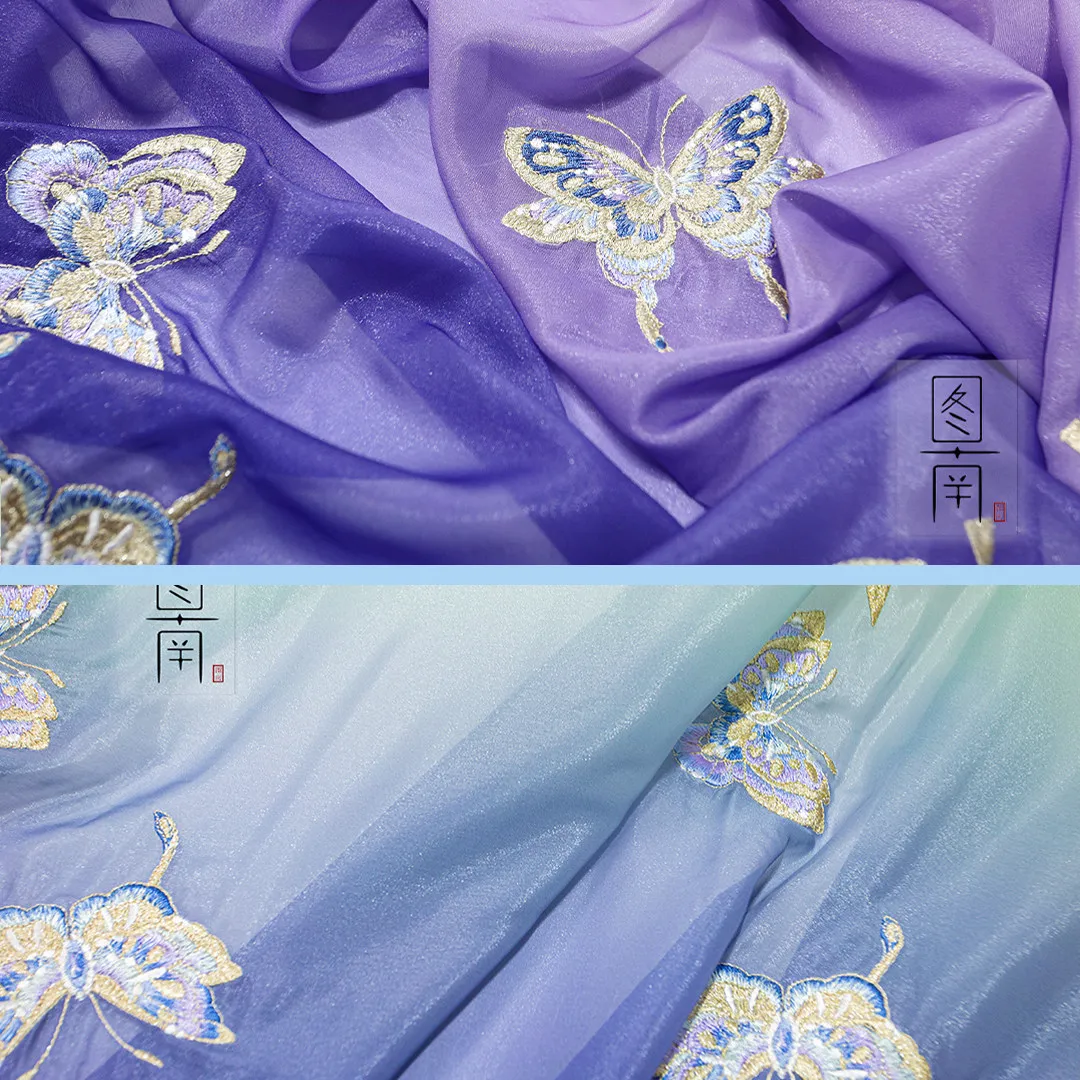 Designer Cloth Embroidered Fabric Hanfu Ancient Style Cheongsam Summer Jacket and Dress Children's Clothing Clothes