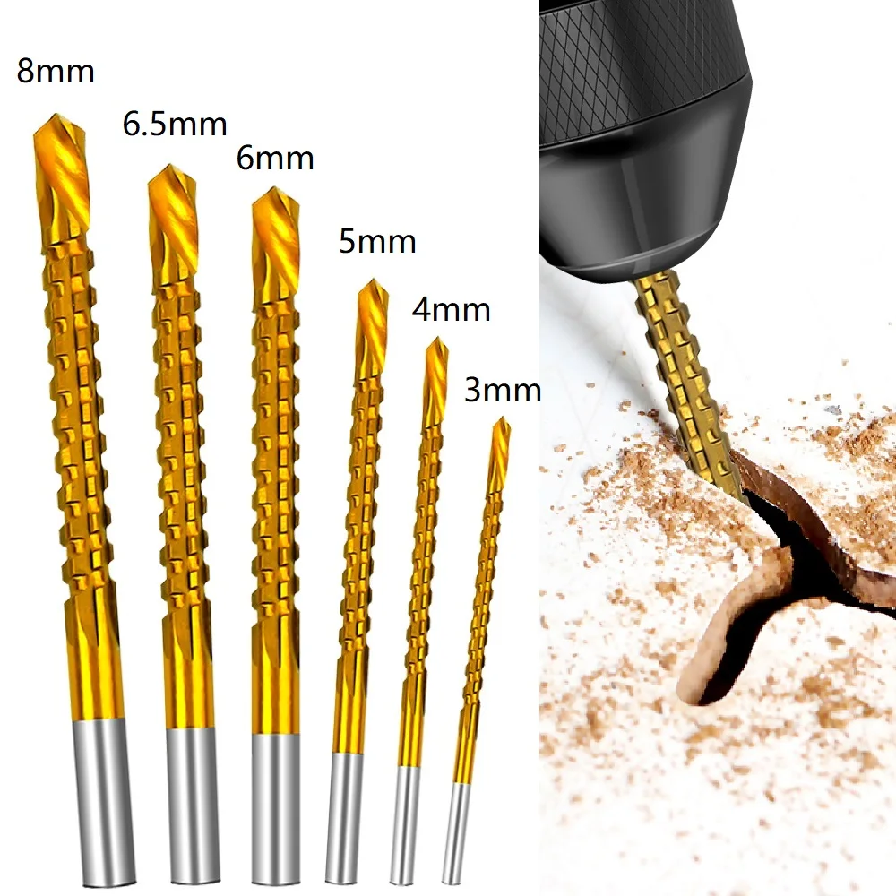 Plastic Tiles Wood Spiral Screw Serrated Drill Bit Grooving Holing 3 In 1 Cobalt Composite Tap HSS 4241 Woodworking