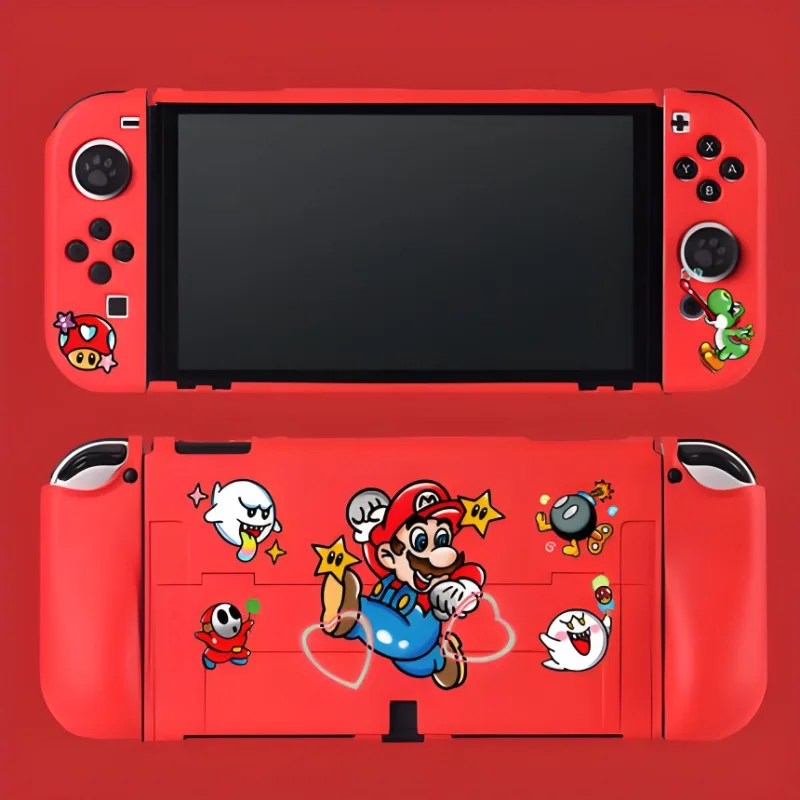 Super Mario Soft TPU Anime Skin Protective Case for Nintendo Switch OLED Joy-Con Controller Protection Back Housing Shell Cover