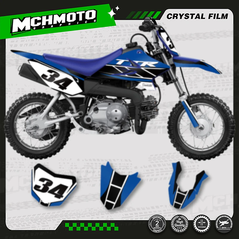 

MCHMFG Custom Team мотоциклетная графика фон деко наклейки наборы для YAMAHA 2006-2021 TTR50 TTR 50, номер имени на заказ
