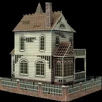 Horror mistério casa assombrada edifício halloween 3d modelo de papel sólido diy artesanato brinquedo