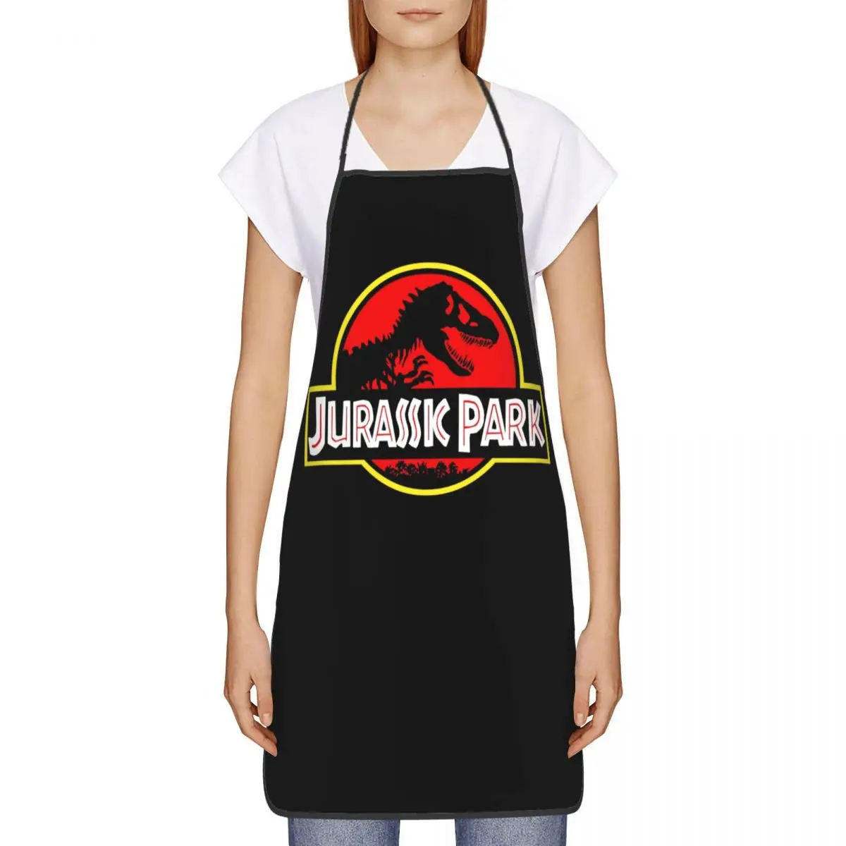 Jurassic Park Logo Apron Women Men Unisex Bib Dinosaur Cooking Kitchen Tablier Cuisine Chef Painting