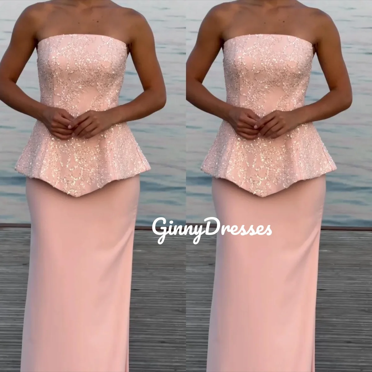 

Vestidos De Festa на заказ розовое платье без бретелек женское элегантное роскошное платье длиной до пола без рукавов Дубай роскошное вечернее платье