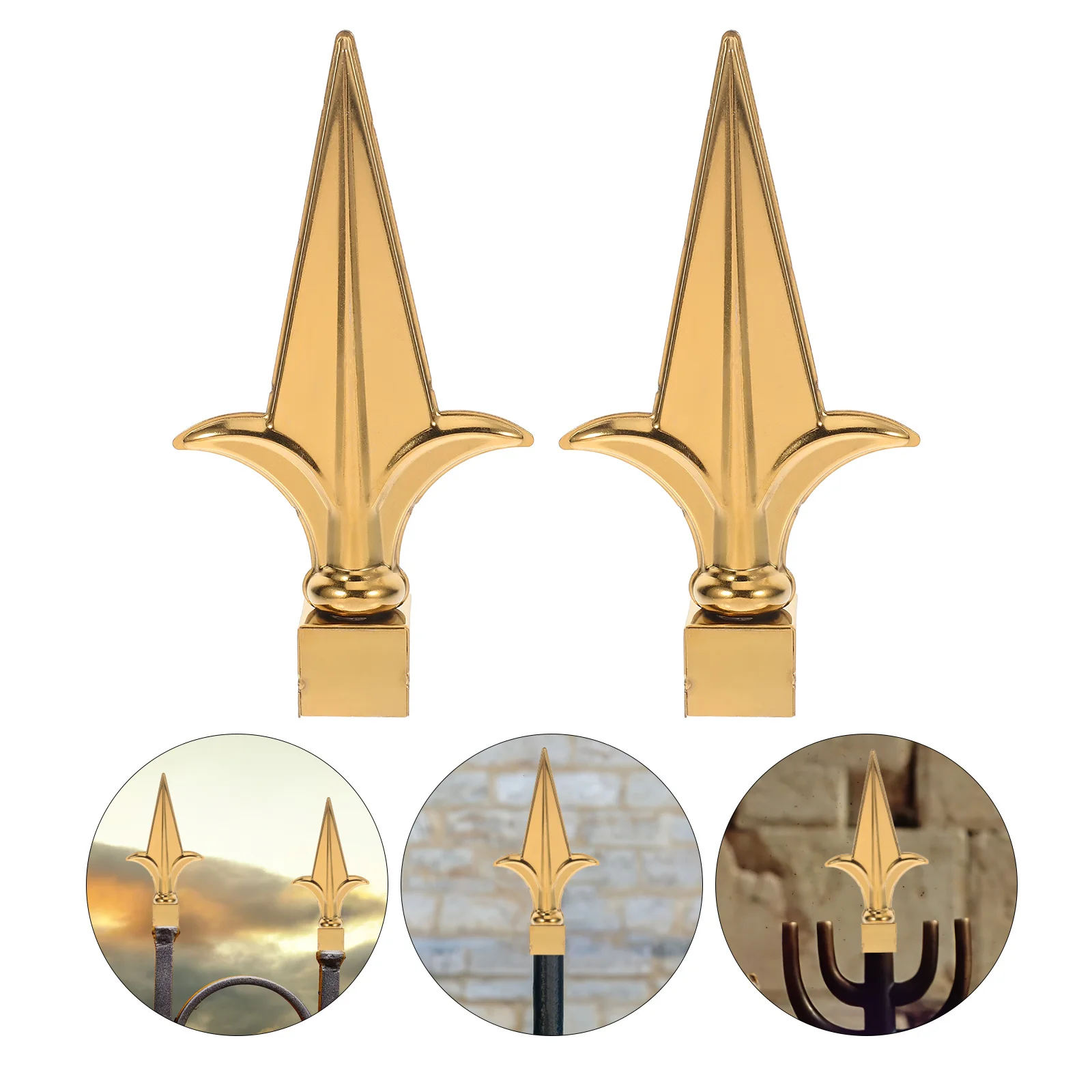 

2Pcs Flagpole Topper Spike Stainless Steel Garden Fence Finials Durable Decorative Outdoor Yard Ornament Flag Pole Accessories