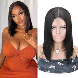 Bone Straight Bob Wig Lace Front Human Hair Wigs for Women HD Transparent 2x6 Lace Kim K Closure Wig Glueless Straight Bob Hair