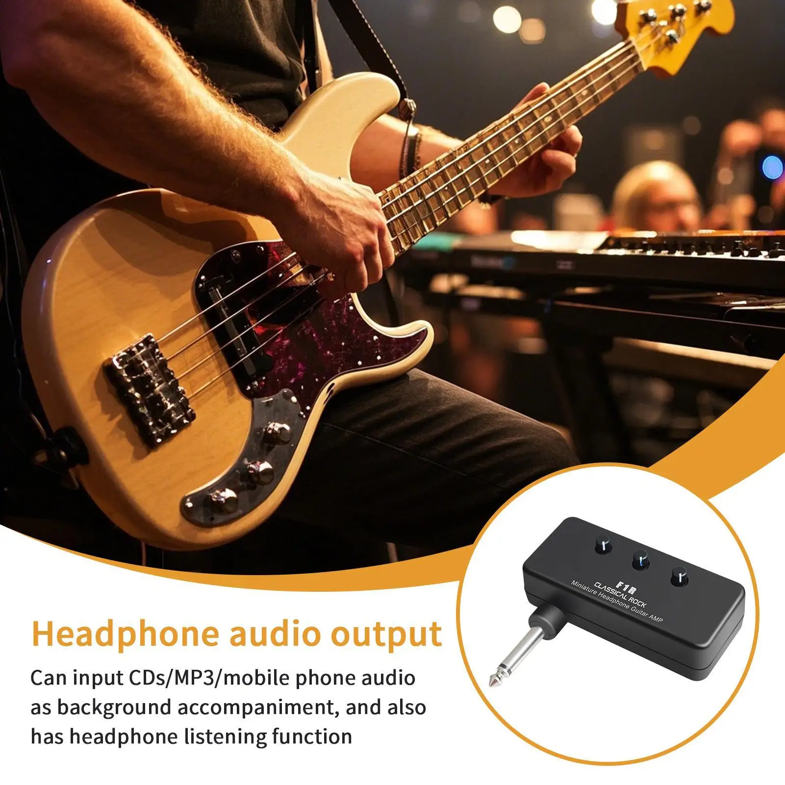 

Portable Guitar Amp Practice Guitar Speaker Compact Amplifier Speaker For Bass Recording Stage Performance Small Gig Support
