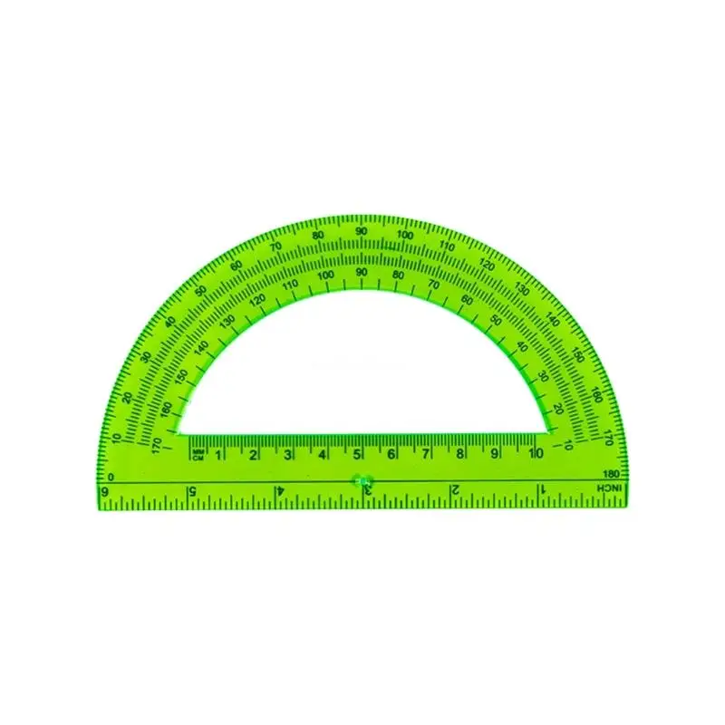 5Pcs Plastic Protractor for Geometry Drafting, 180 Degrees Math Protractors, 6Inch Protractors Dropship