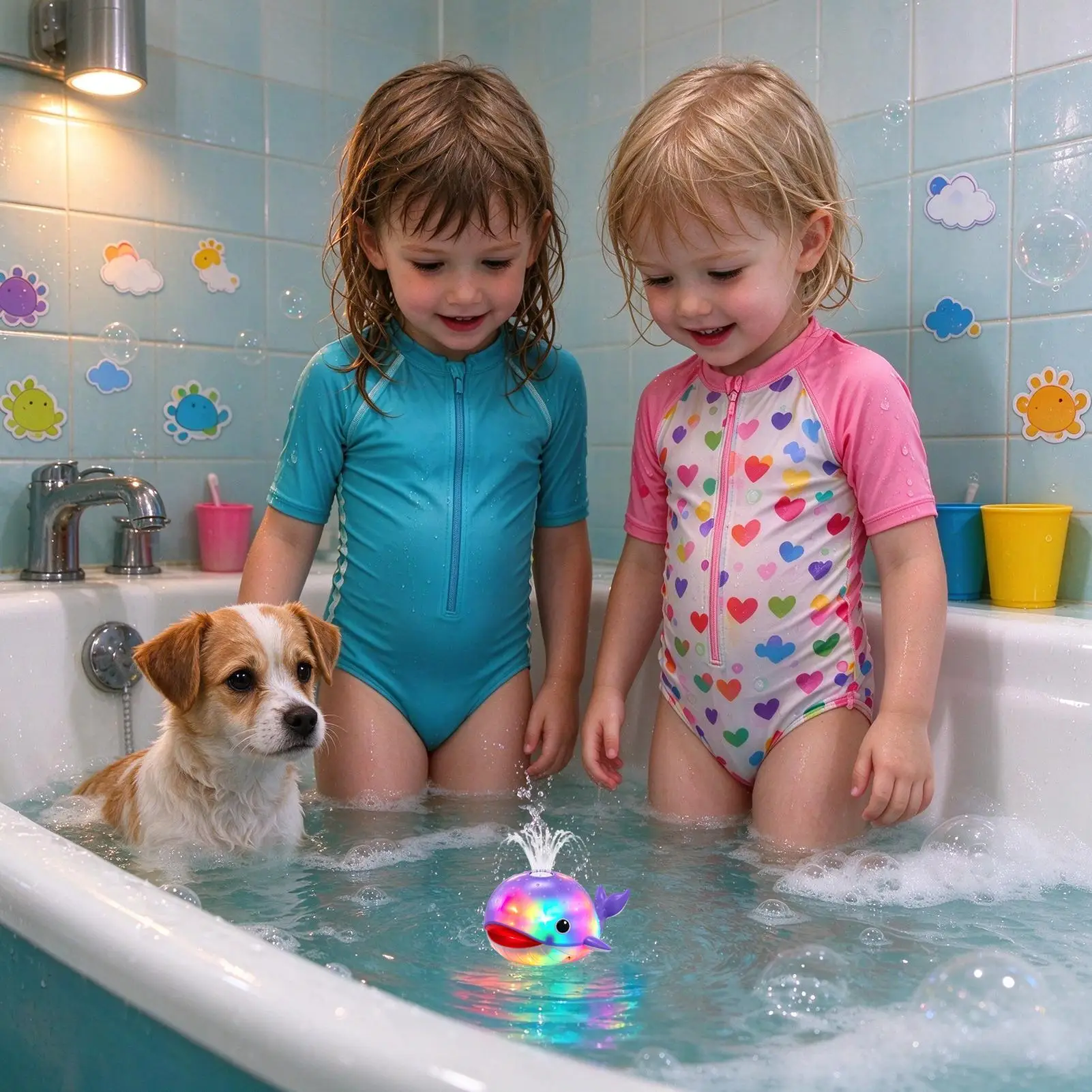 Light Up Bath Toys Cute Light Up Fun Electric Sensor Sprinkler Whale Bath Toy Sprinkler For Pool Garden Activity Party Indoor