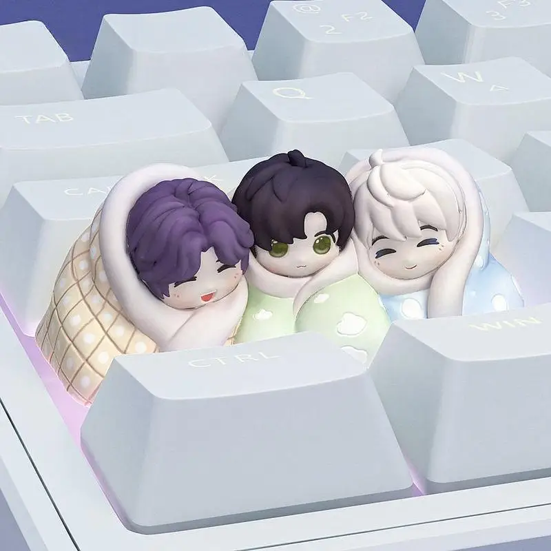 

Keycap Custom 3d Stereo Artisan Keycap Cute Q Version Blanket Theme Mechanical Gaming Keyboard Anime Character