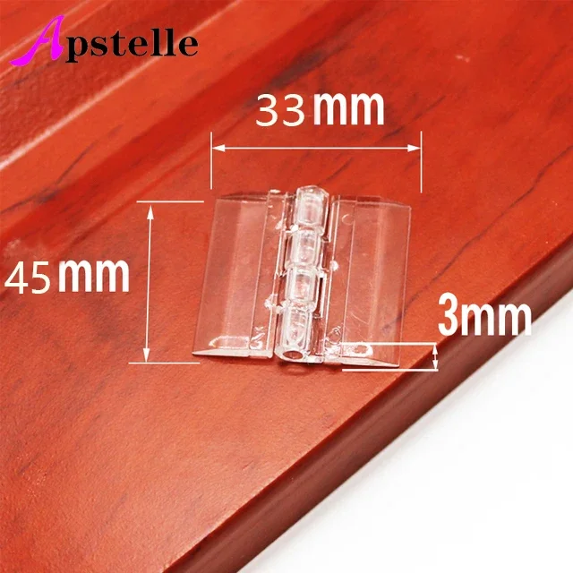 Apstelle 10 Pz 25X33mm 30X33mm 45x33mm 65x42mm Cerniere Pieghevoli in Plastica Cerniera in Plexiglass Trasparente Durevole Acrilico Trasparente