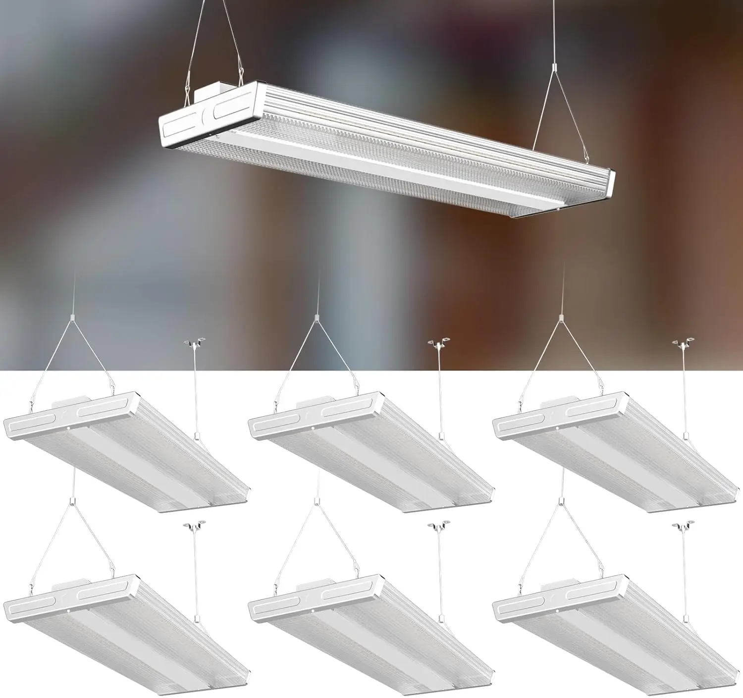 2FT  High Bay Shop Lights, 100-277V 【Driver Equipped, 5 Years】 205W 28000LM [Eqv. 800W  5000K Diamond Diffusi